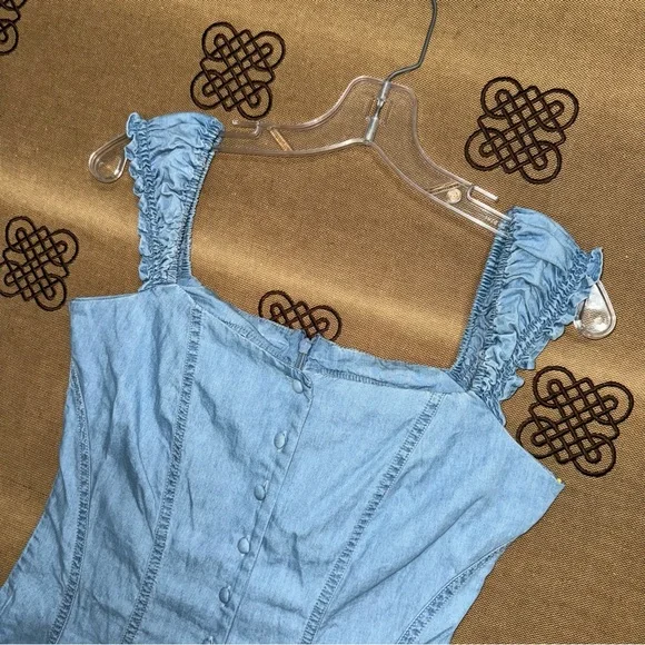 Guess NWT! Sweetheart Light Blue Scarlette Denim Mini Dress Size XS - Picture 7 of 16